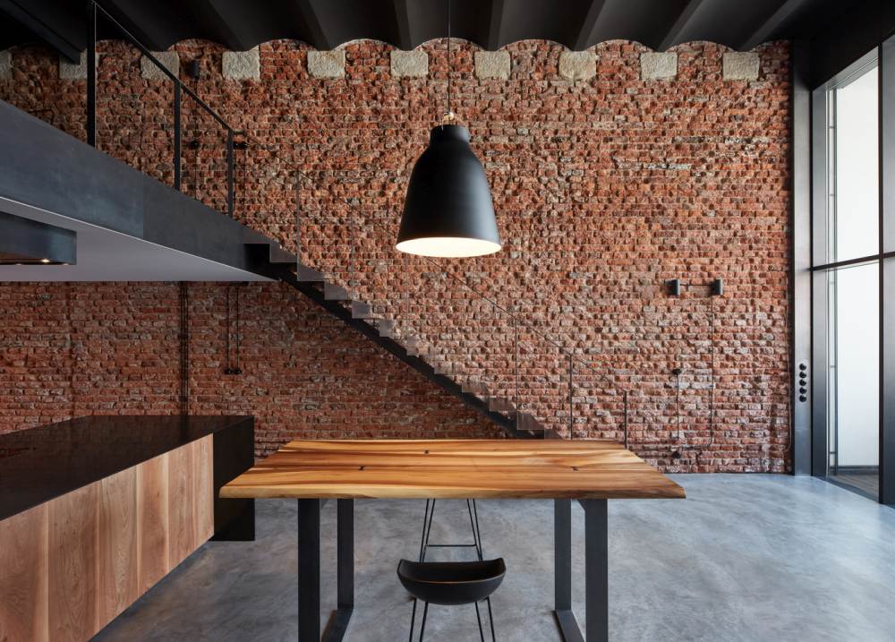 Loft With Love designed by CMC architects wall brick